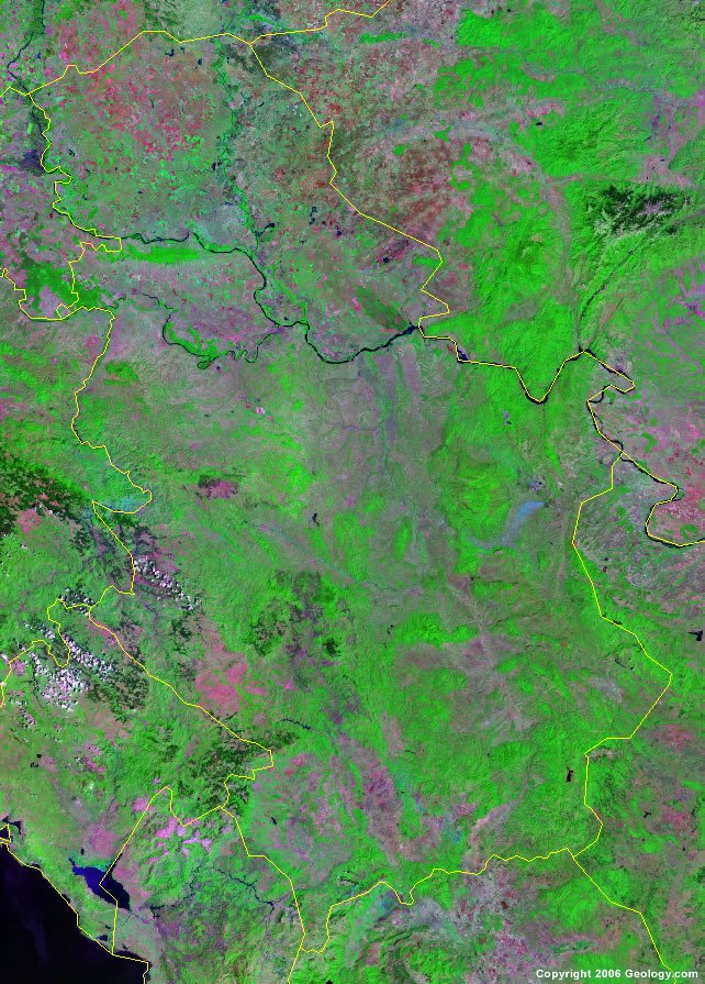 Serbia Map And Satellite Image