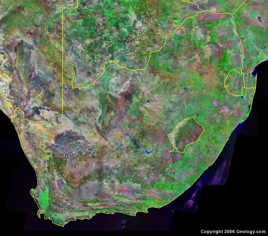 South Africa satellite photo