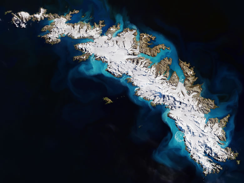 South Georgia Island satellite photo