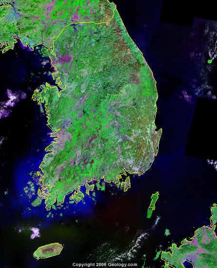 South Korea satellite photo