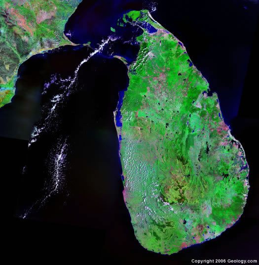 Sri Lanka satellite photo