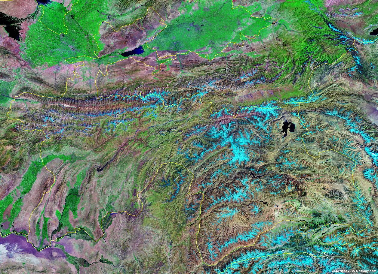 Tajikistan Map and Satellite Image