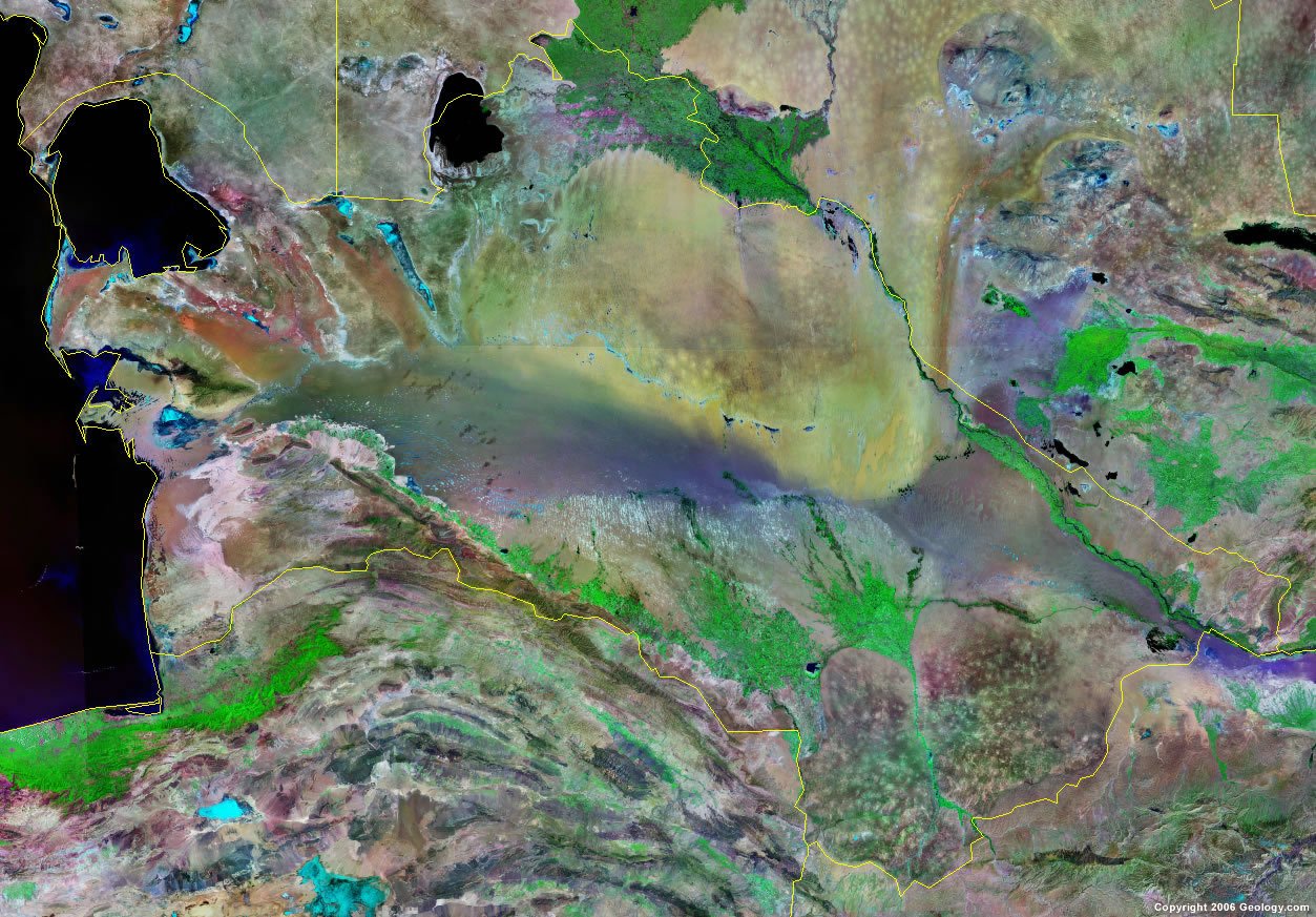 Turkmenistan Map And Satellite Image   Satellite Image Of Turkmenistan 