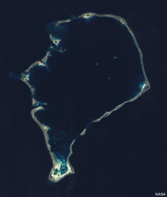 Satellite photo of Funafuti, Tuvalu