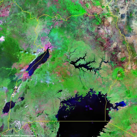 Uganda satellite photo