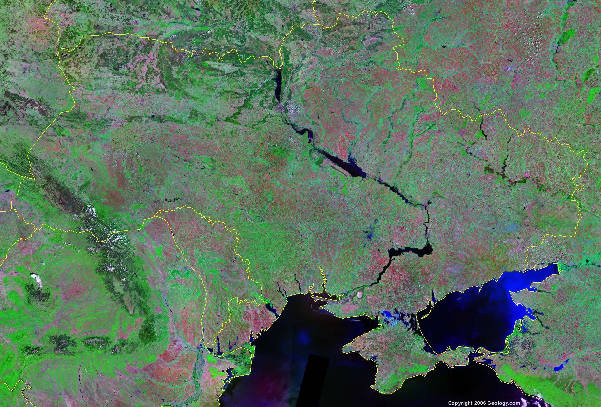 Ukraine Map And Satellite Image