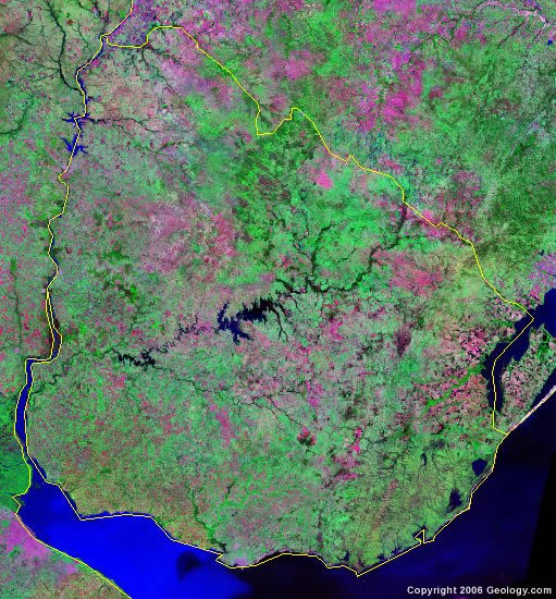 Uruguay satellite photo