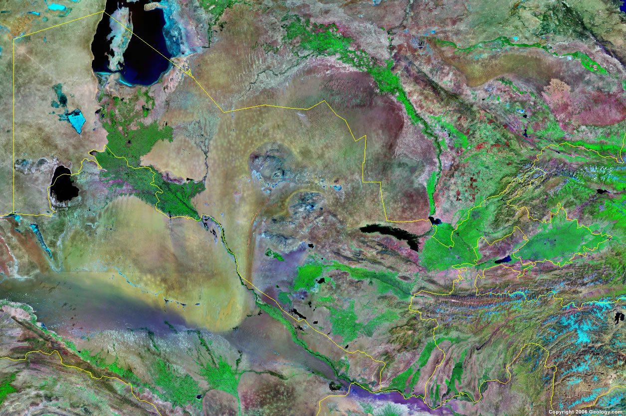 Telegraph   Satellite Image Of Uzbekistan 