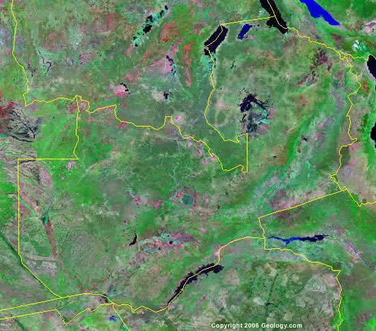 Zambia satellite photo