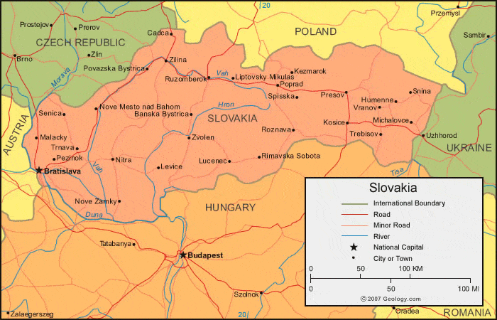 Slovakia political map