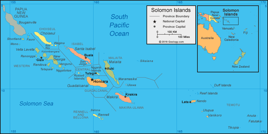 Solomon Islands political map