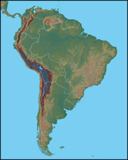 Map of South America Physical Map ǀ Maps of all cities and