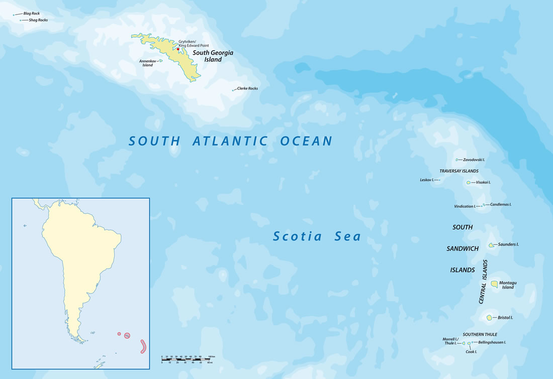 South Georgia and South Sandwich Islands map