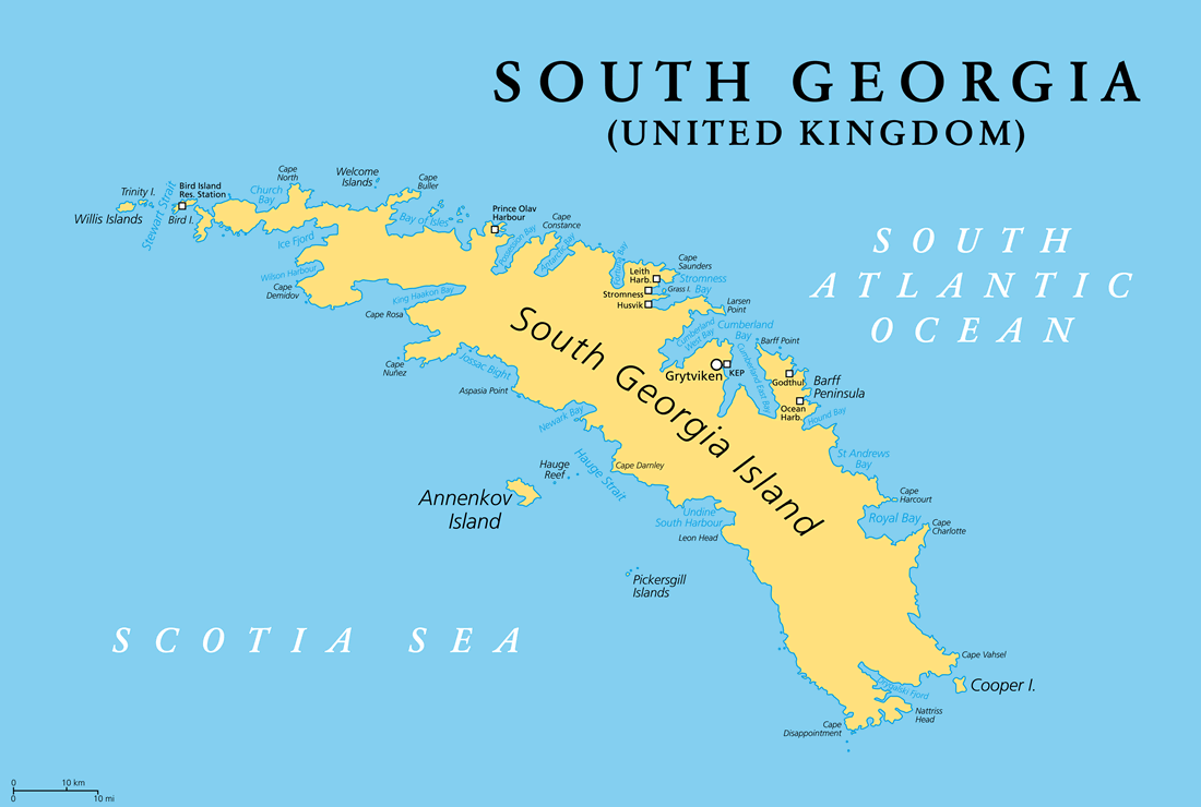 South Georgia Island map
