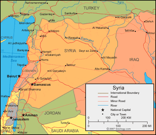 syria in the world map Syria Map And Satellite Image syria in the world map