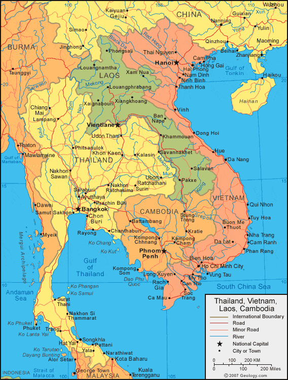 Thaïlande map