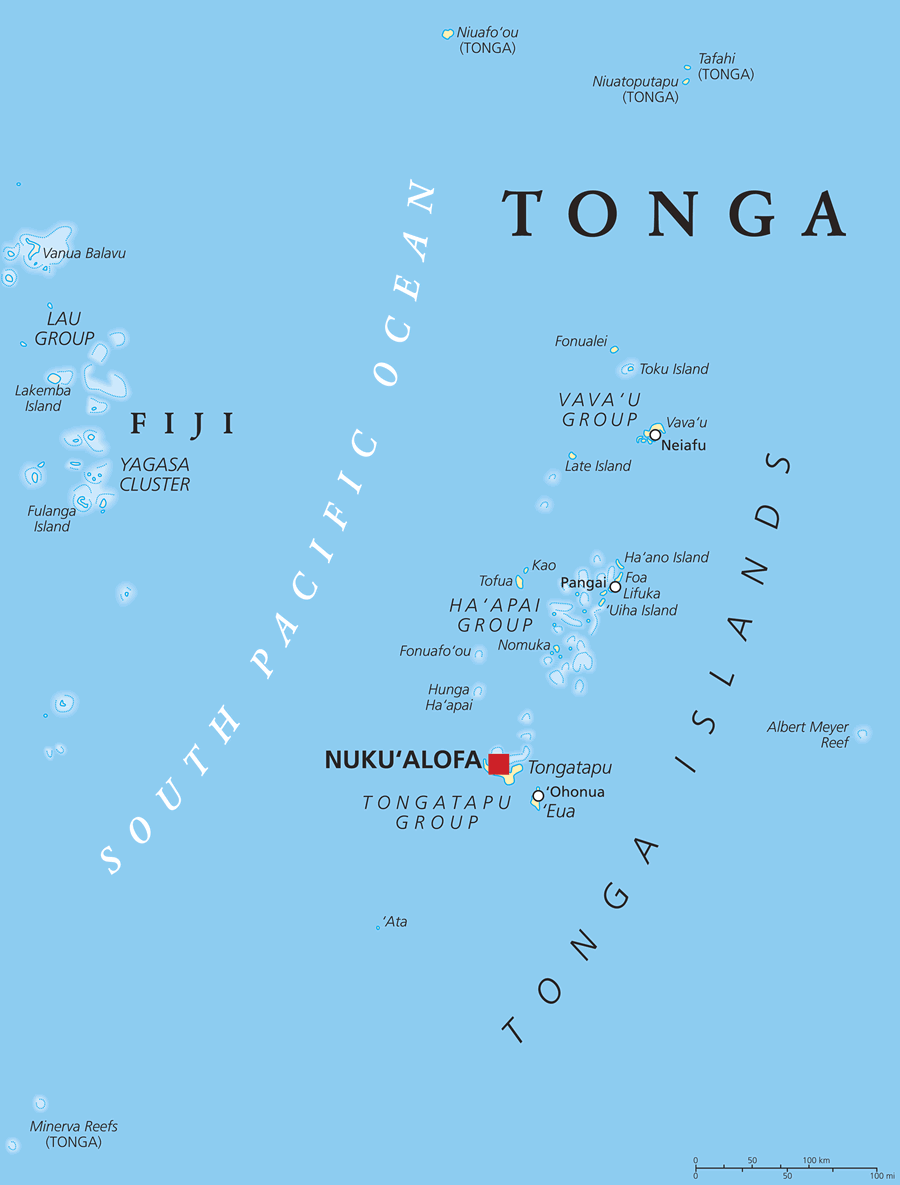 Tonga political map