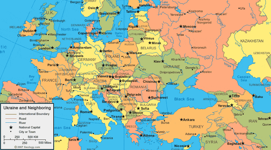 Ukraine Map And Satellite Image