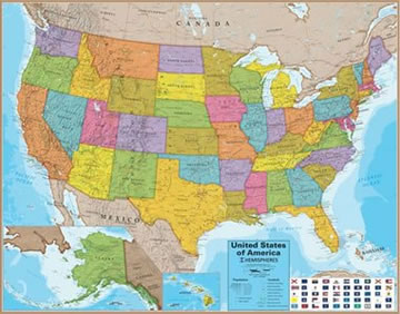 United States wall map